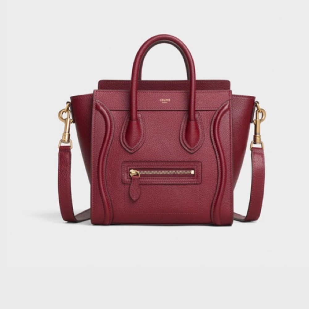 Celine Mini Luggage Bag In Drummed Calfskin